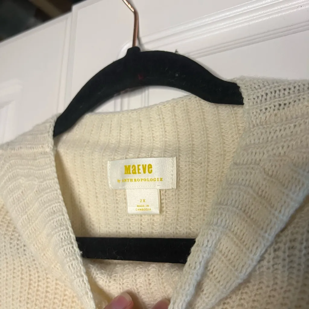 Anthropologie Maeve 100% Wool Mock Neck Muscle Sweater - Image 9