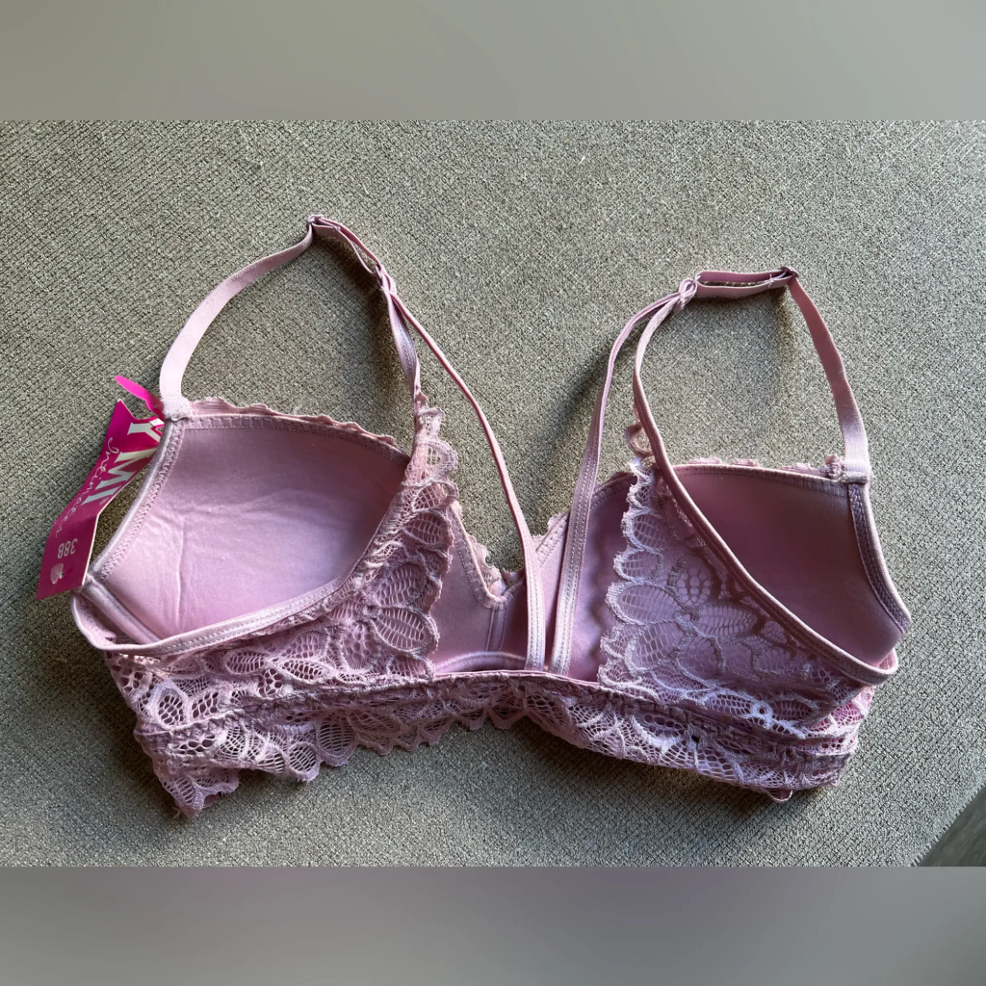 YMI Intimates Lace Underwire Bra Pink Mauve Size 38B - Image 3