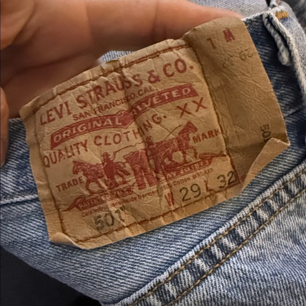 Vintage 501 jean size 29 x 32 shrink to fit perfect fit straight leg batwing tag - Image 7