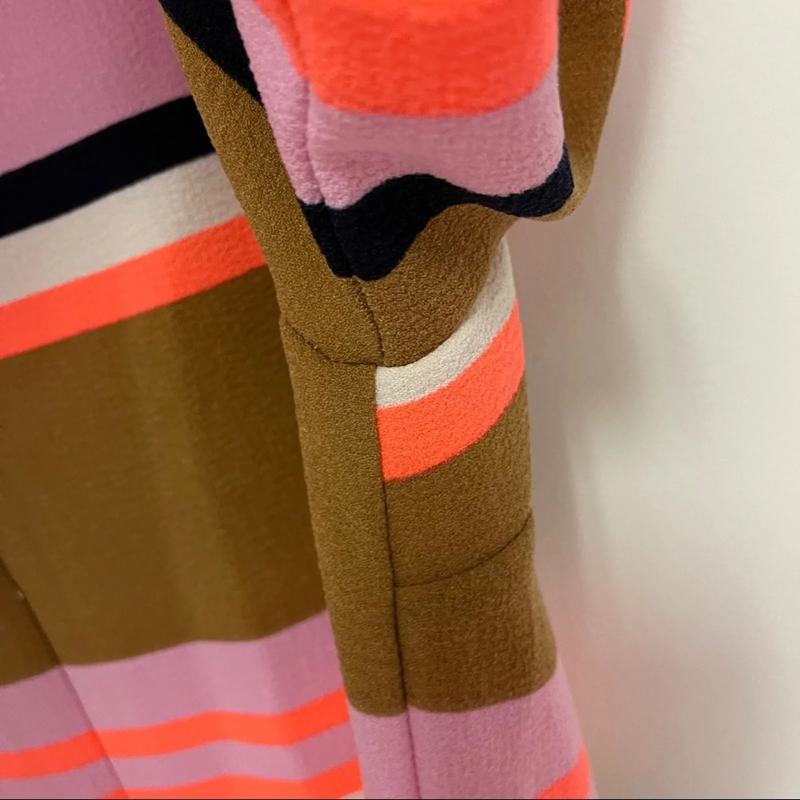 GIBSON LATIMER Dress Size Small Stripe Neutral Neon Navy Short Sleeve Mini - Image 8