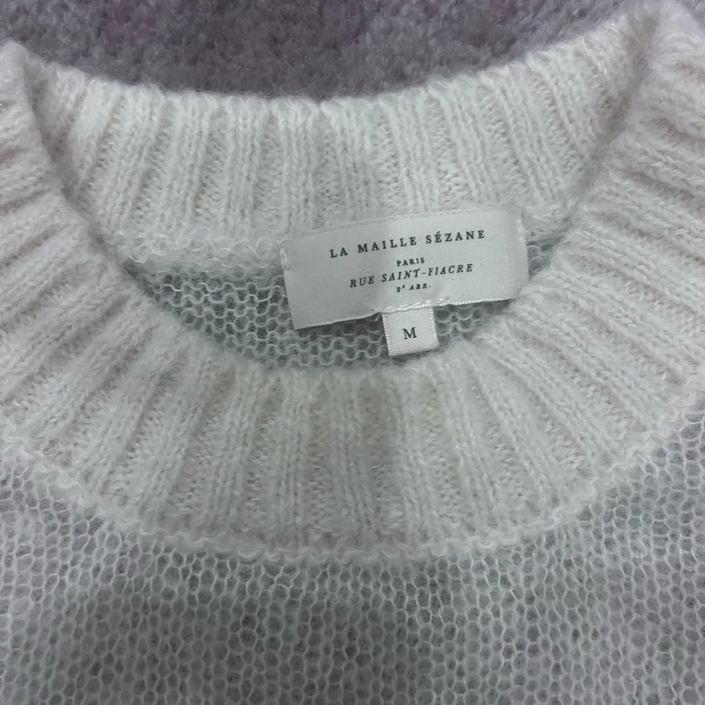 Sezane Beige Alpaca Keith Jumper Crewneck Sweater Size Medium - Image 5