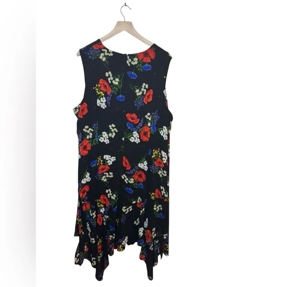 Calvin Klein Handkerchief Hem Chiffon Floral Dress Size 20W - Image 6
