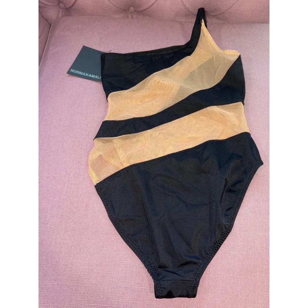 Norma Kamali Snake Mesh Mio One Piece Swimsuit in Black & Nude X-Small New Women - Image 6