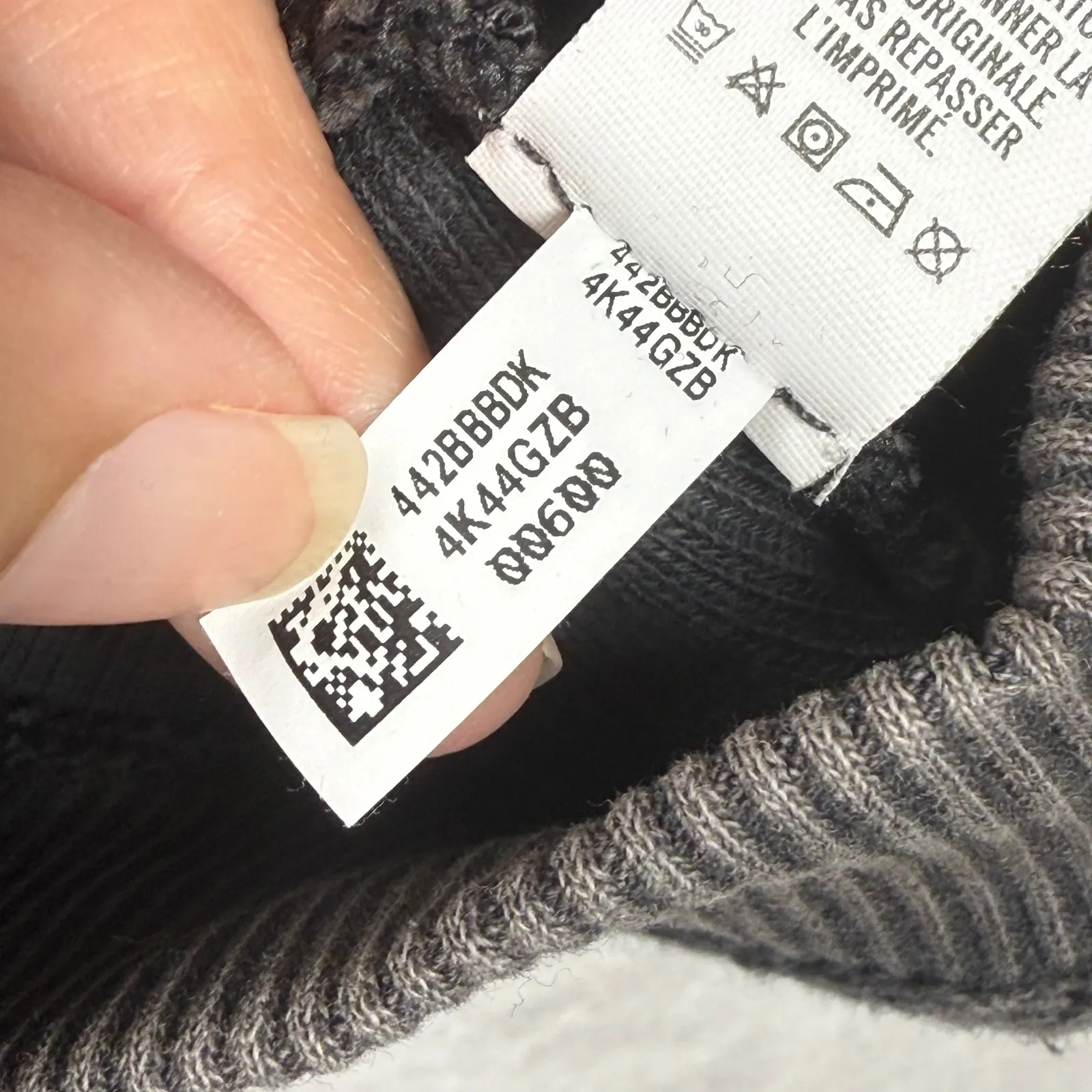 Aerie Hoodie Pullover Ribbed Drawstring Cropped Comfy Casual Gray Large‎ - Image 7