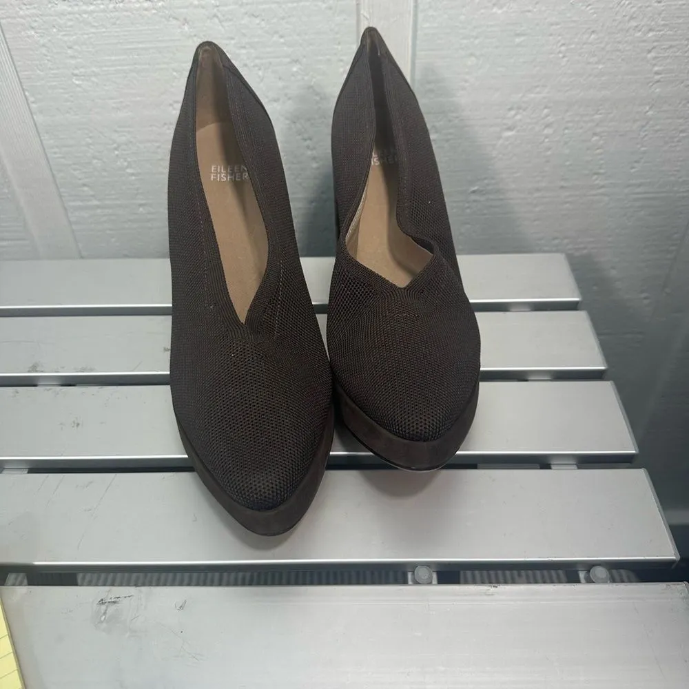 Eileen Fisher Signy Brown Heels Size 9.5 NWOT - Image 3