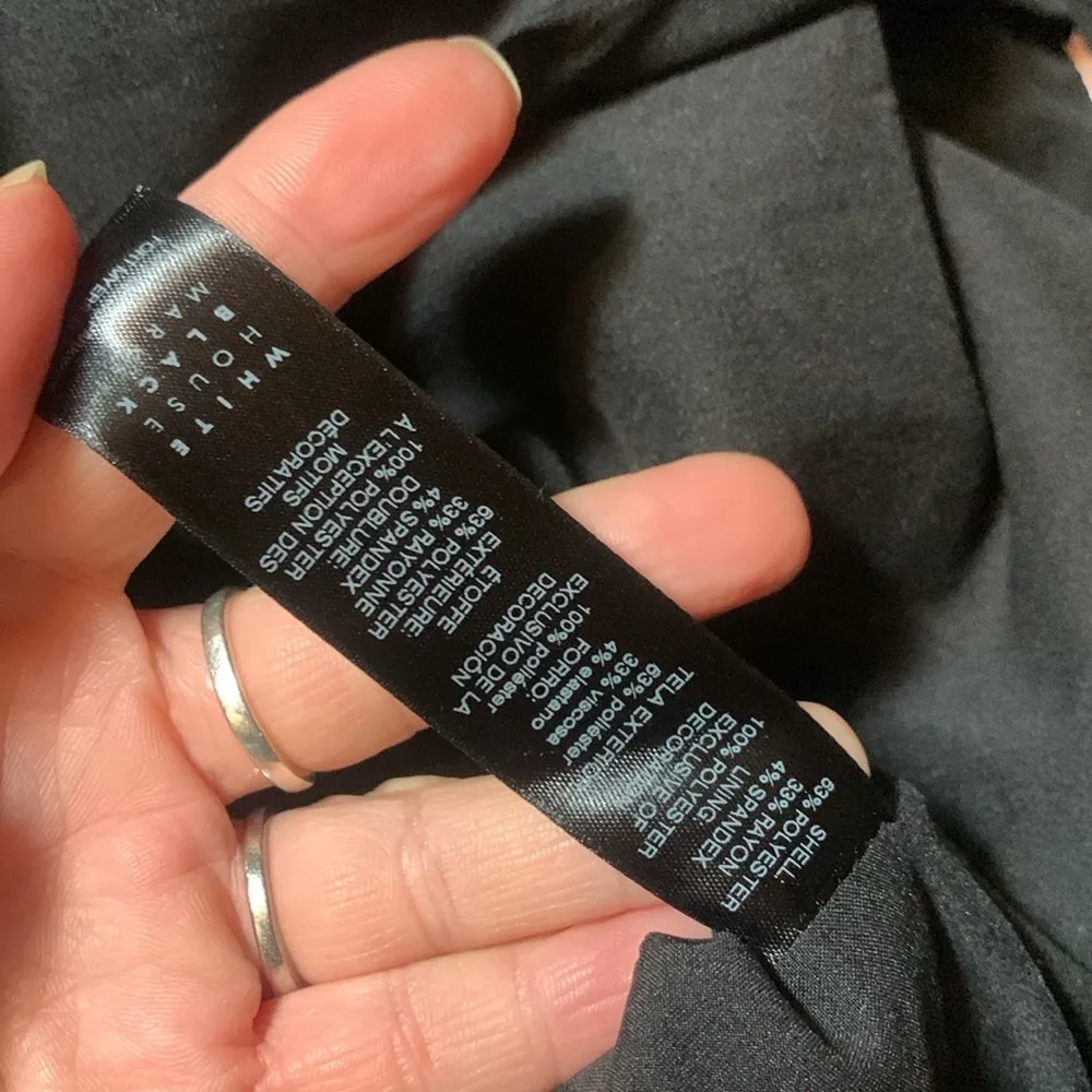 WHBM Black Velvet-Trim Military Style Jacket Size 4 - Image 6