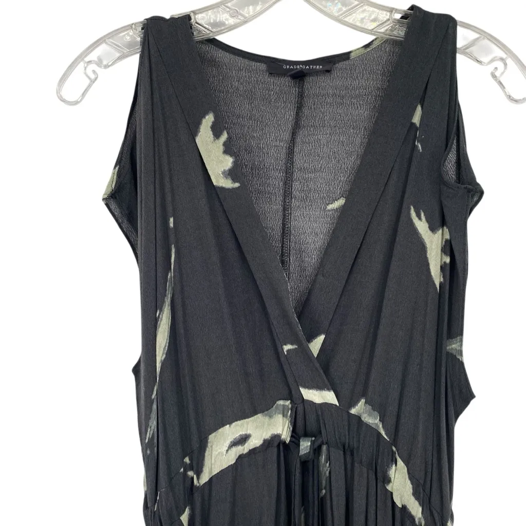 Grade & Gather Cold Shoulder Midi Dress Gray - Image 2