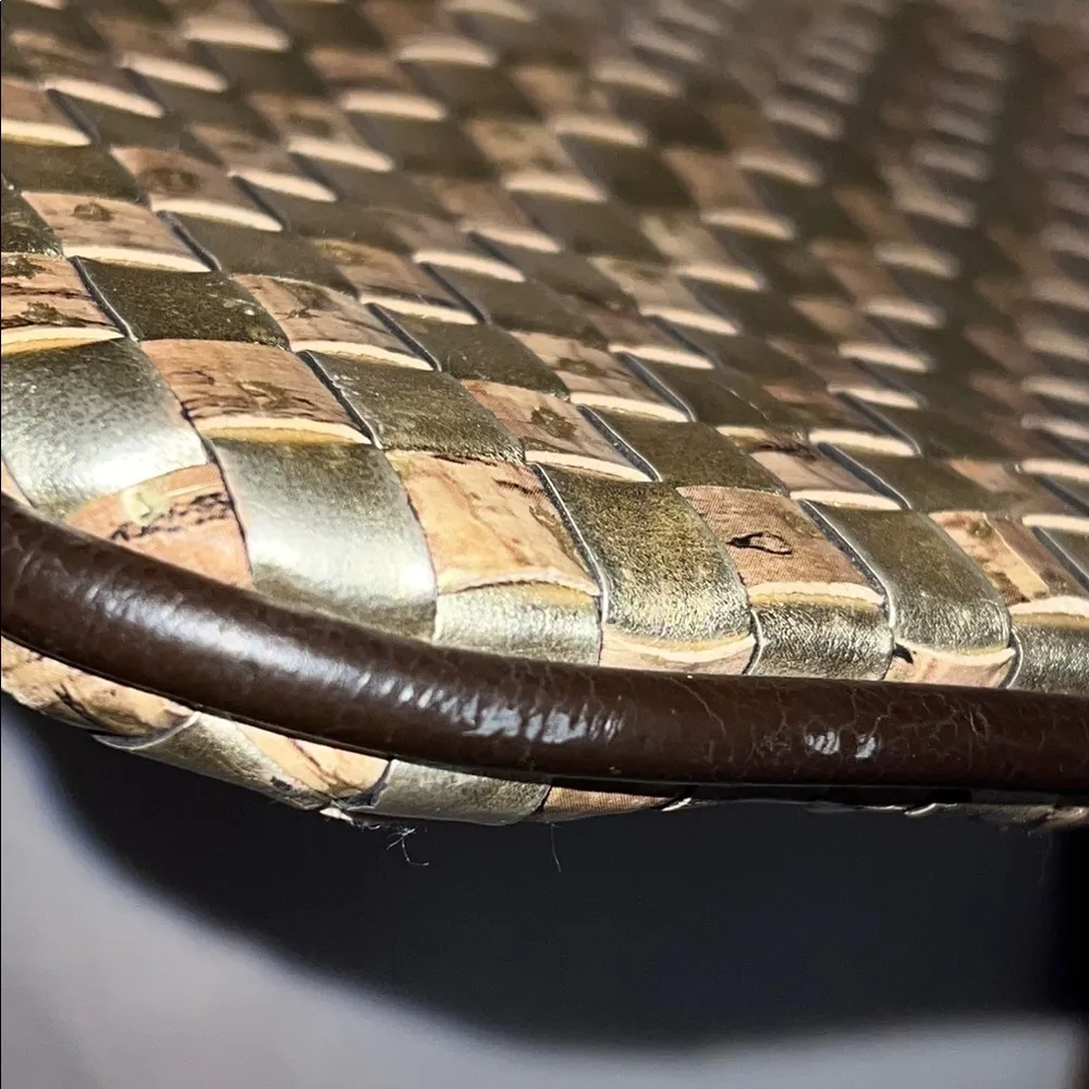 Consuela  Woven Tan and Brown Crossbody Bag - Image 7