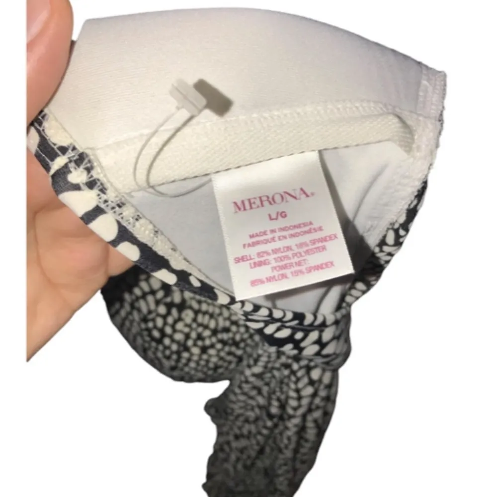 Merona Black and White Speckled Swim Suit Top Only size Large - Image 4