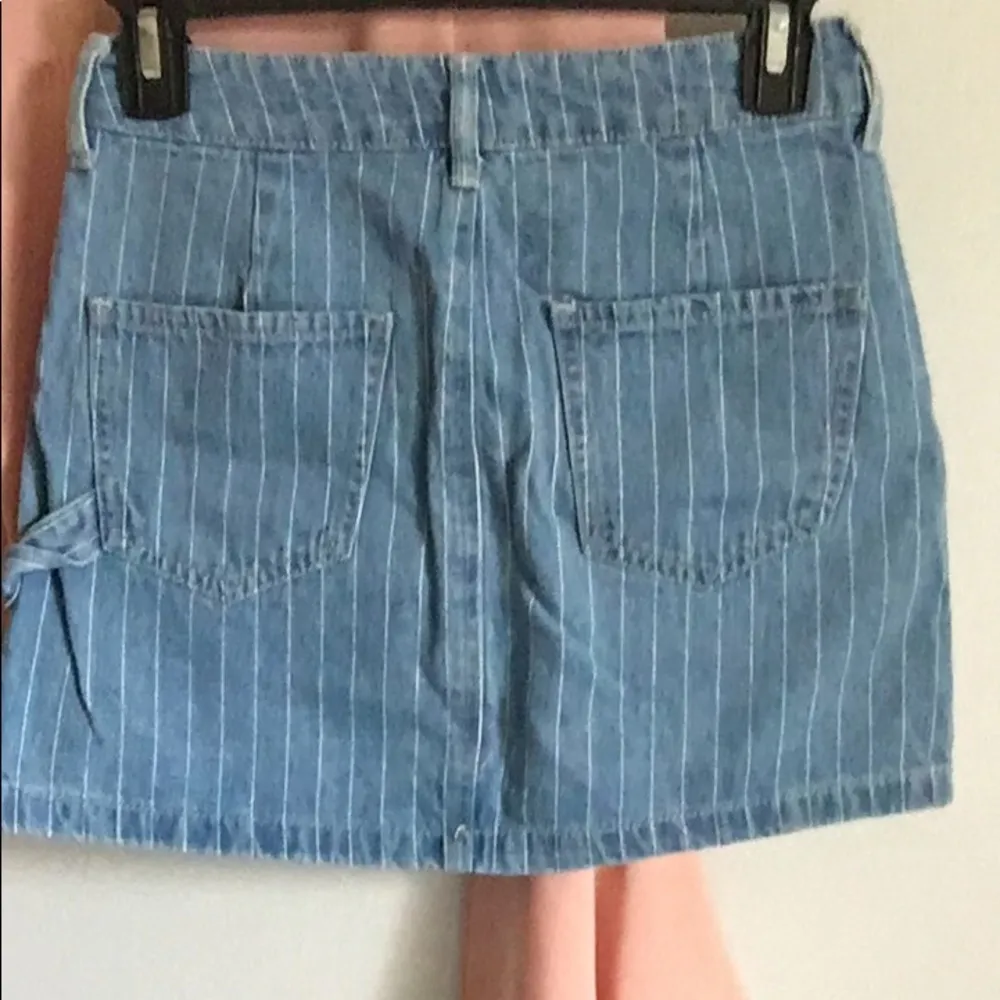 PacSun Striped Denim Carpenter Denim Jean Carpenter Mini Skirt - Image 4