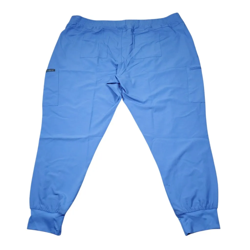 Med Couture Women's Energy Smocked Waist Cargo Jogger Scrub Pants Ceil Blue 3XL Size undefined - Image 2