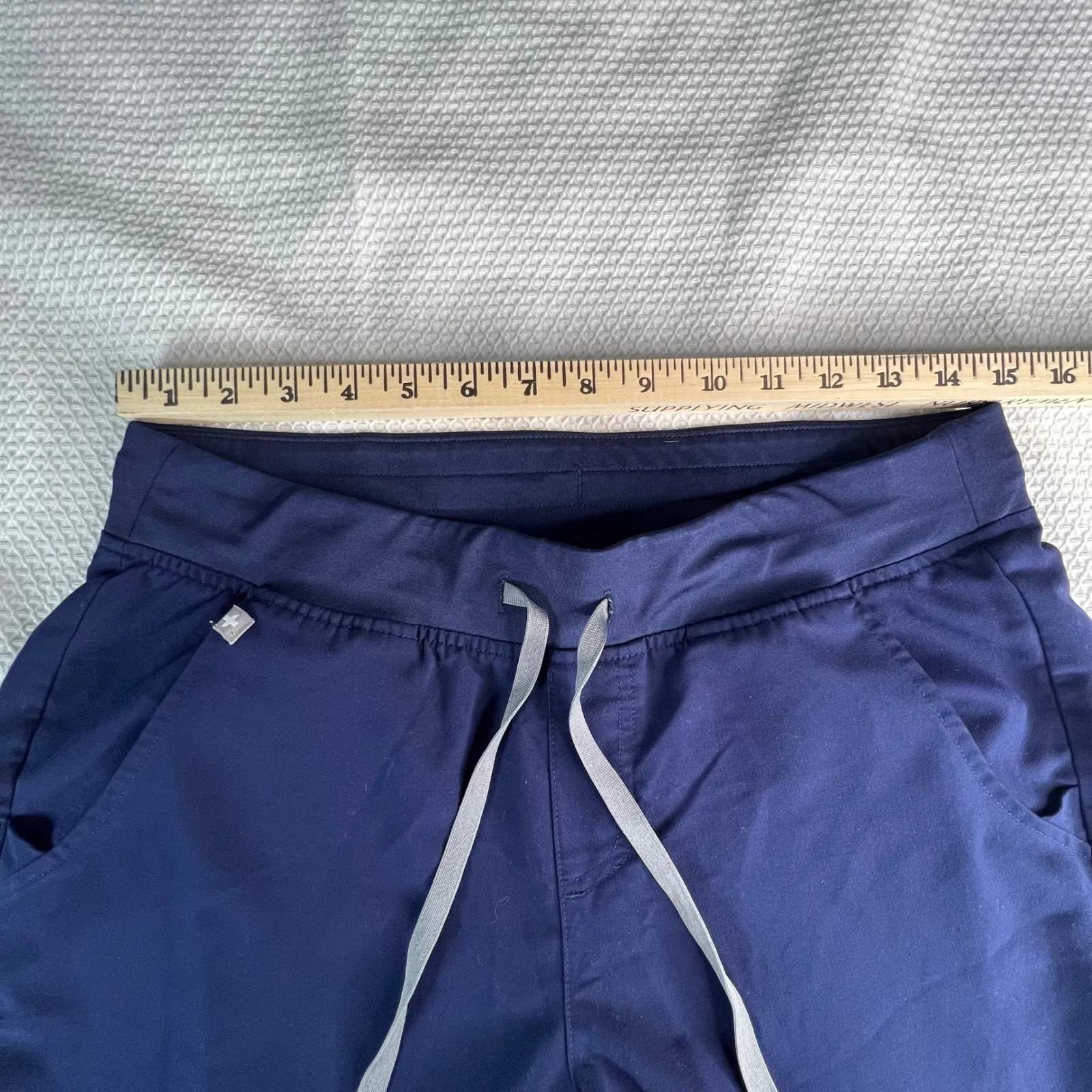 FIGS Technical Collection Navy Blue Jogger Scrub Pants Women's Size M Drawstring - Image 2