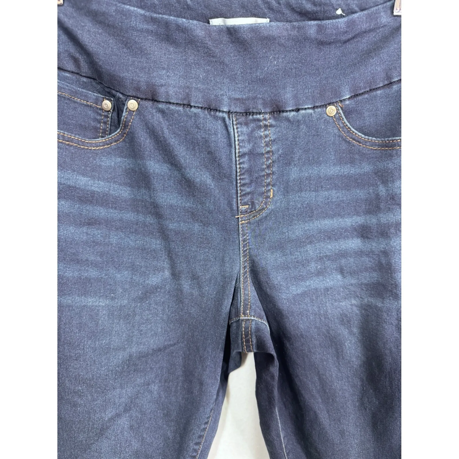 Christopher & Banks Petite Dark Wash Stretch Denim Pull On Jeggings Size P/XL - Image 2