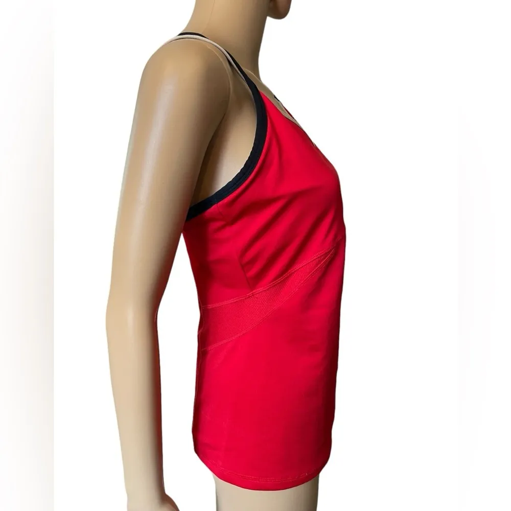 K Swiss Y2K Red Cream Black Athletic Athleisure Tennis Sweat Wicking Tank Top - Image 3