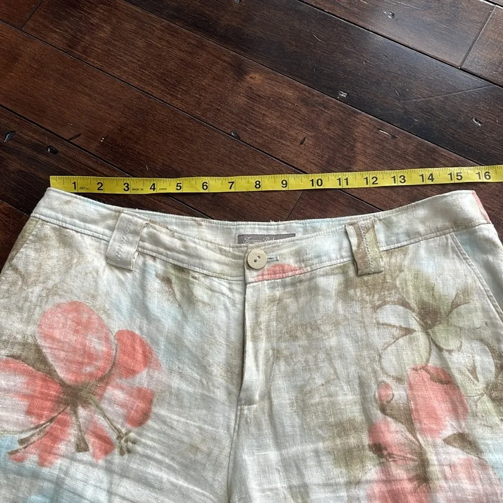 Tommy Bahama women’s linen cargo pants Size 8 Pastel floral Wide leg Flowy Beach - Image 4