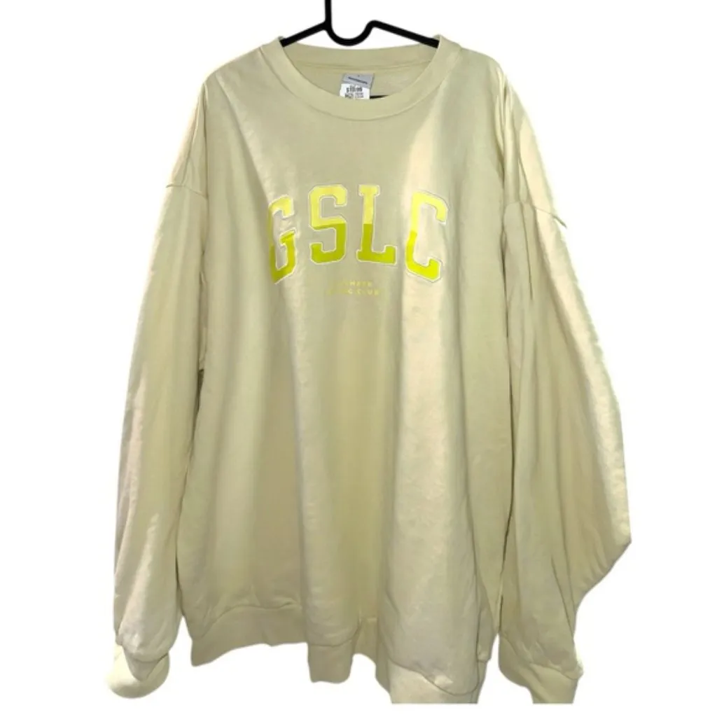 2025 Gymshark Oversized GFX GSLC Graphic CrewNeck pullover sweatshirt cotton L - Image 8