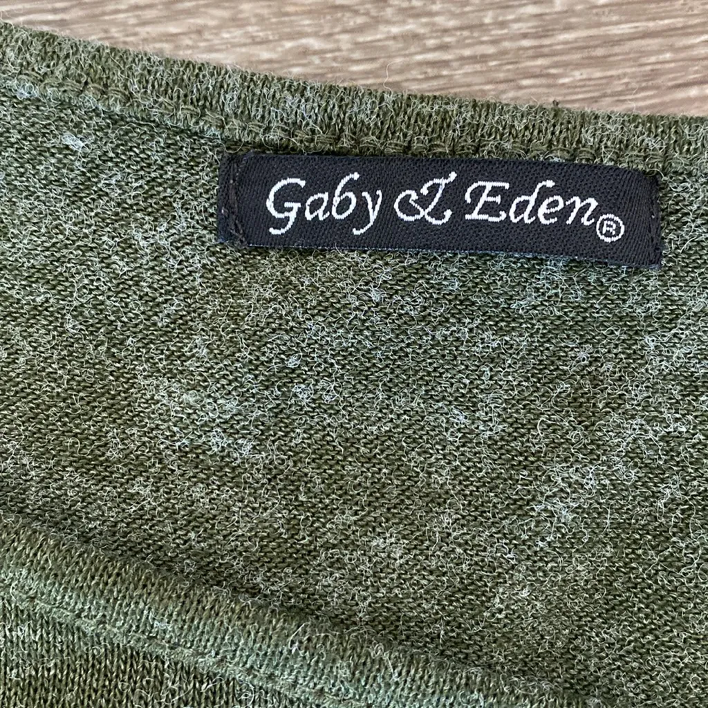 Y2k knit sweater forest green small - Image 3