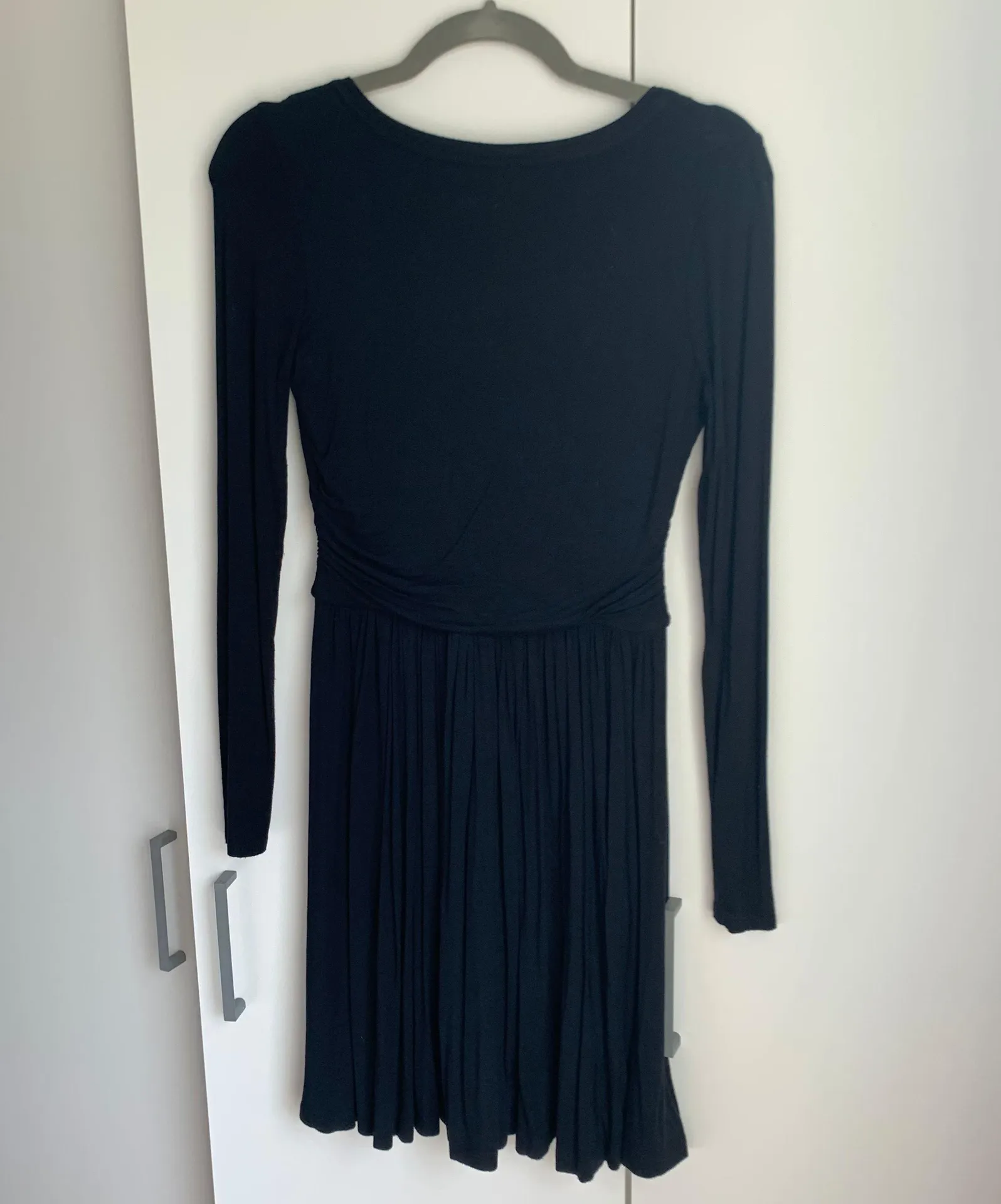 Black Long Sleeve Knit Fit & Flare Dress - Image 2