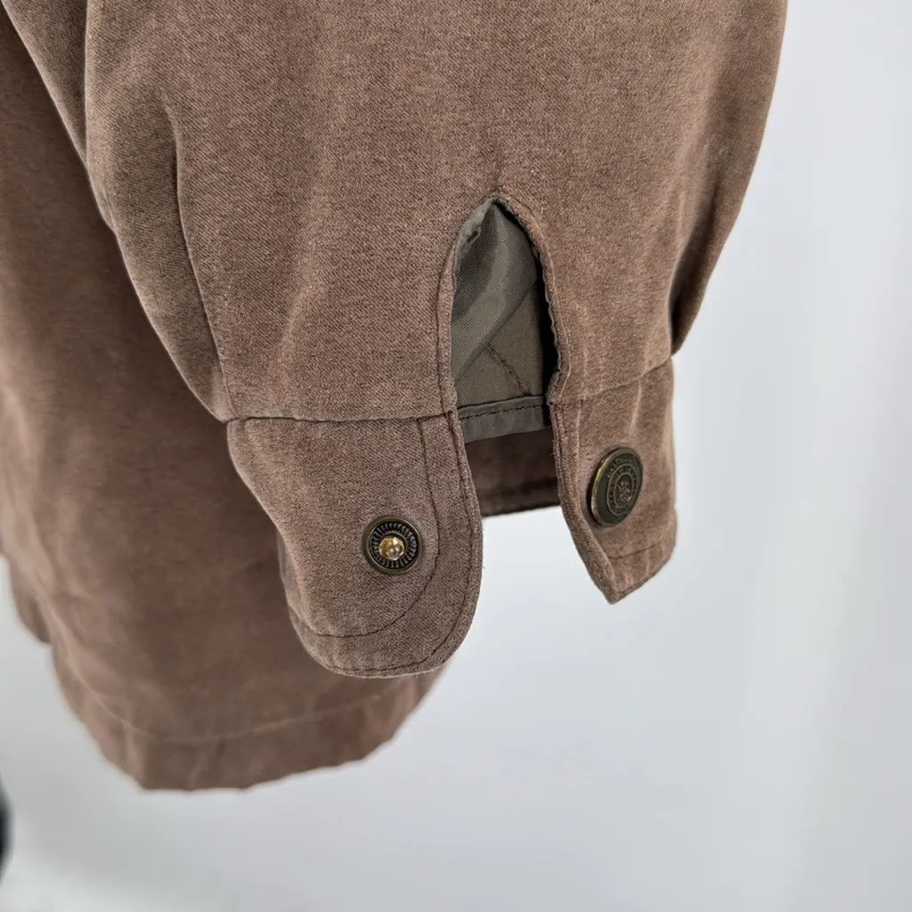 Bromley Sport Women's brown faux suede removable fleece liner hooded coat L Size L - Image 5