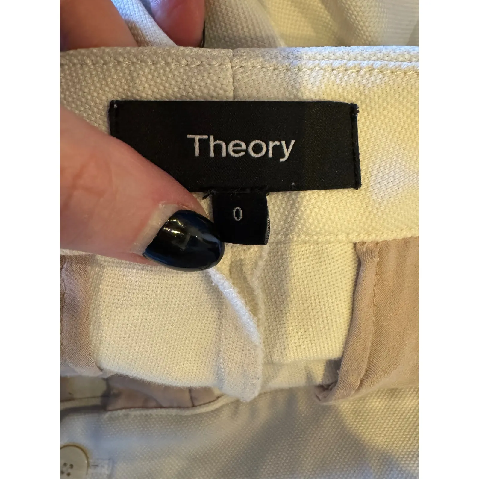 Theory Pants Women 0‎ Ivory Cropped Flare Stretch Kick Trouser Preppy Career - Image 9