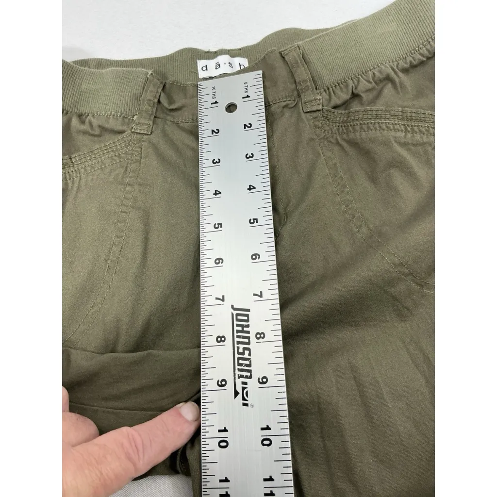 Womans Dash Capri Cargo Pants Cropped Medium Army Green - Image 6