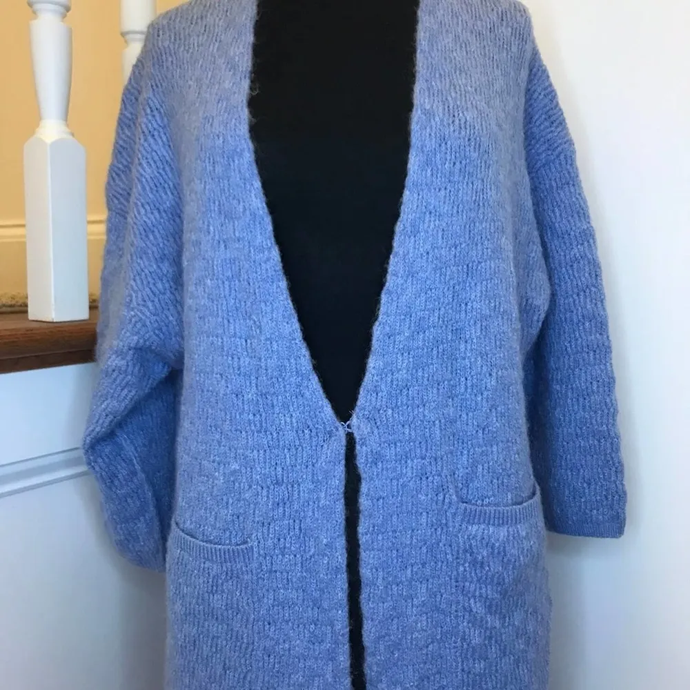 Basic House Oversized Light Blue Cardigan Sweater Size XS - Image 2