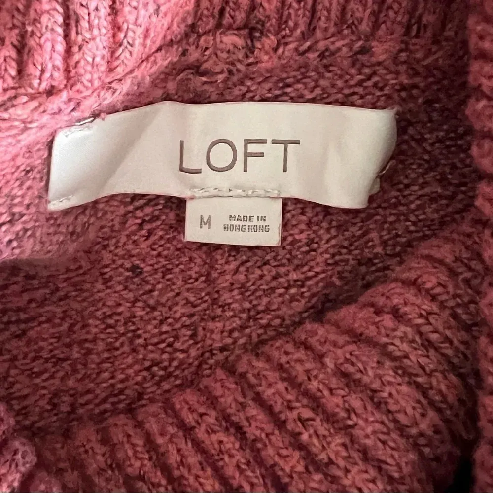 LOFT Shirttail Cowlneck Poncho Sweater Size Medium - Image 4
