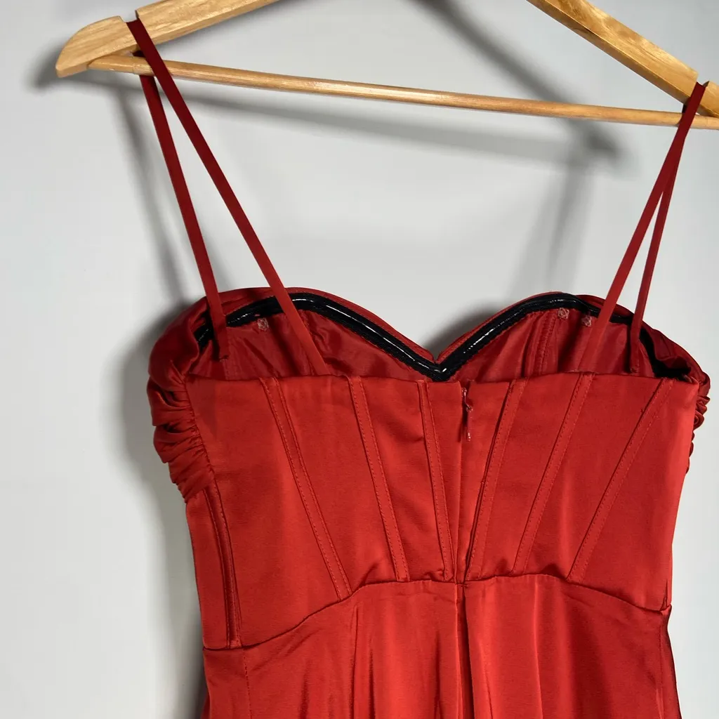 Azazie Eve Rust Red Sweetheart A Line Prom Dress Evening Gown Satin Feminine - Image 11