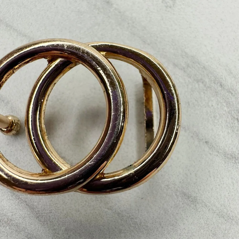 Gold Tone Small Double Circle Belt Buckle - Image 5