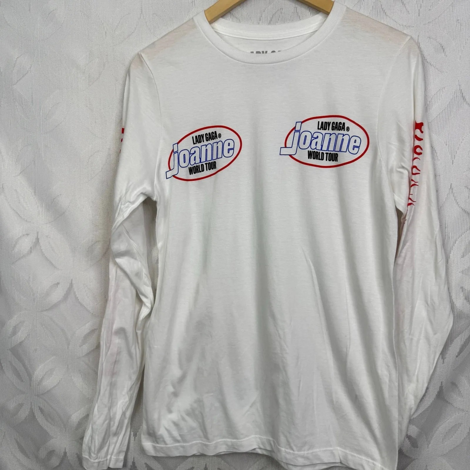Lady Gaga Joanne World Tour 2017 Concert Unisex Long Sleeve Tee Size S NWOT White - Image 10