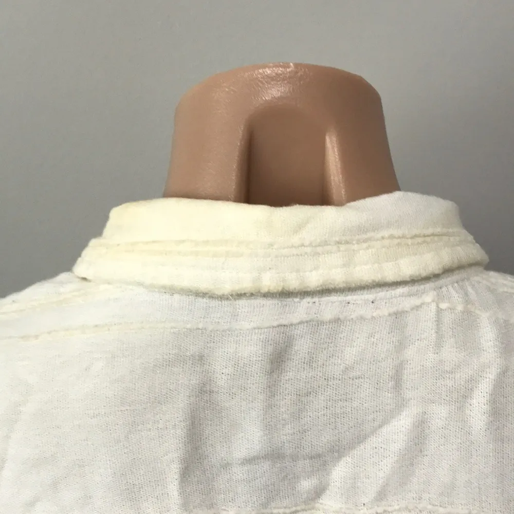 Free People Cozy Nights Button Down Shirt Ivory XS - Image 5