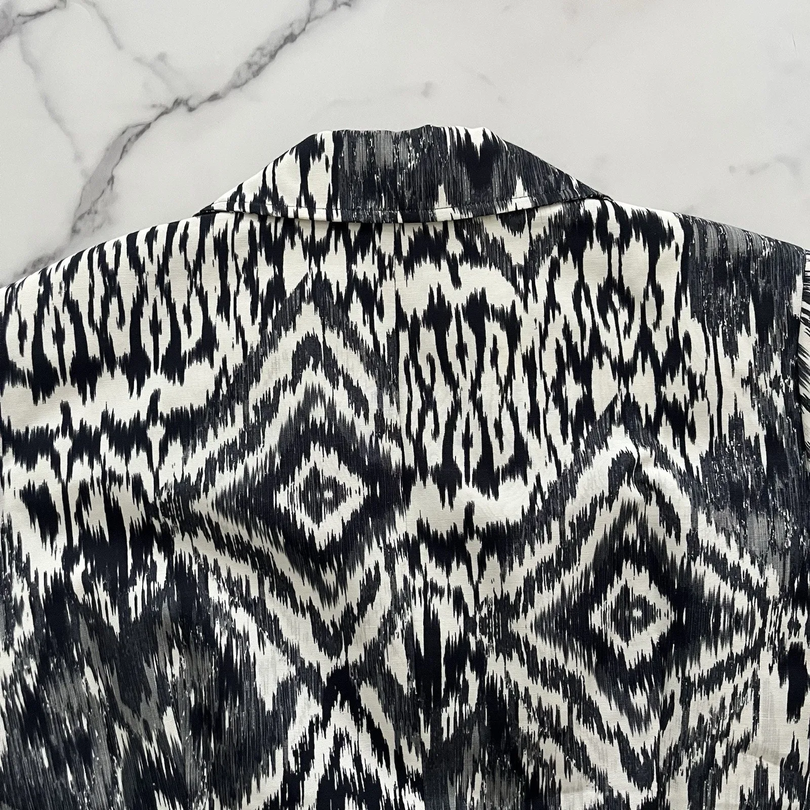 Lafayette 148 New York black and white ikat print blazer jacket Sz 10 Old Money - Image 8