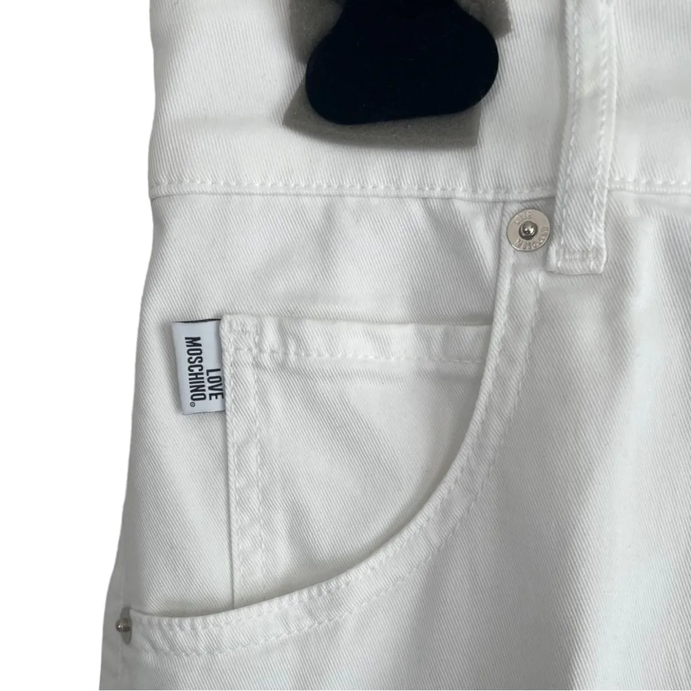 Love Moschino Gabardine Stretch 30‎ Flare Trousers White Pants - Image 9