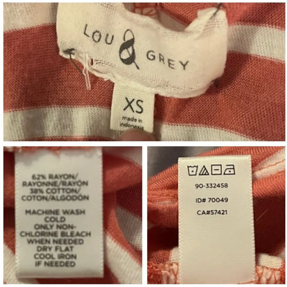 Ann Taylor Loft Lou & Grey Stripe Criss Cross Back Tank Top Coral Orange XS - Image 6