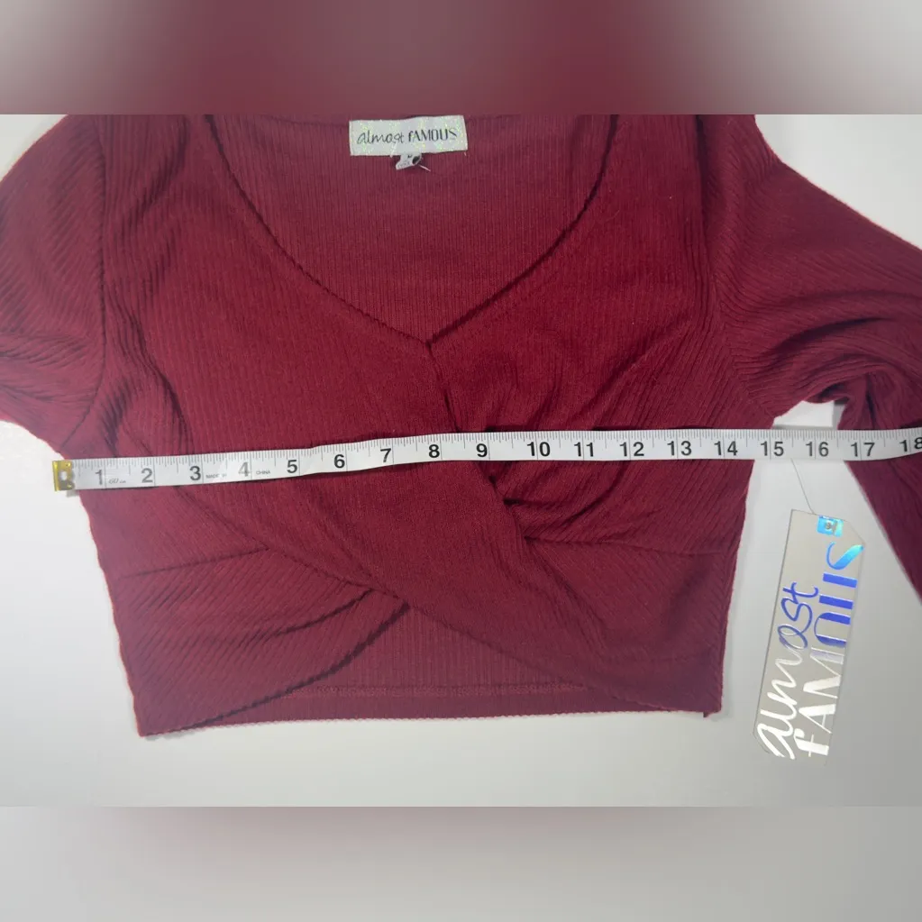 Almost Famous Burgundy Wrap Blouse 🍷 - Image 6