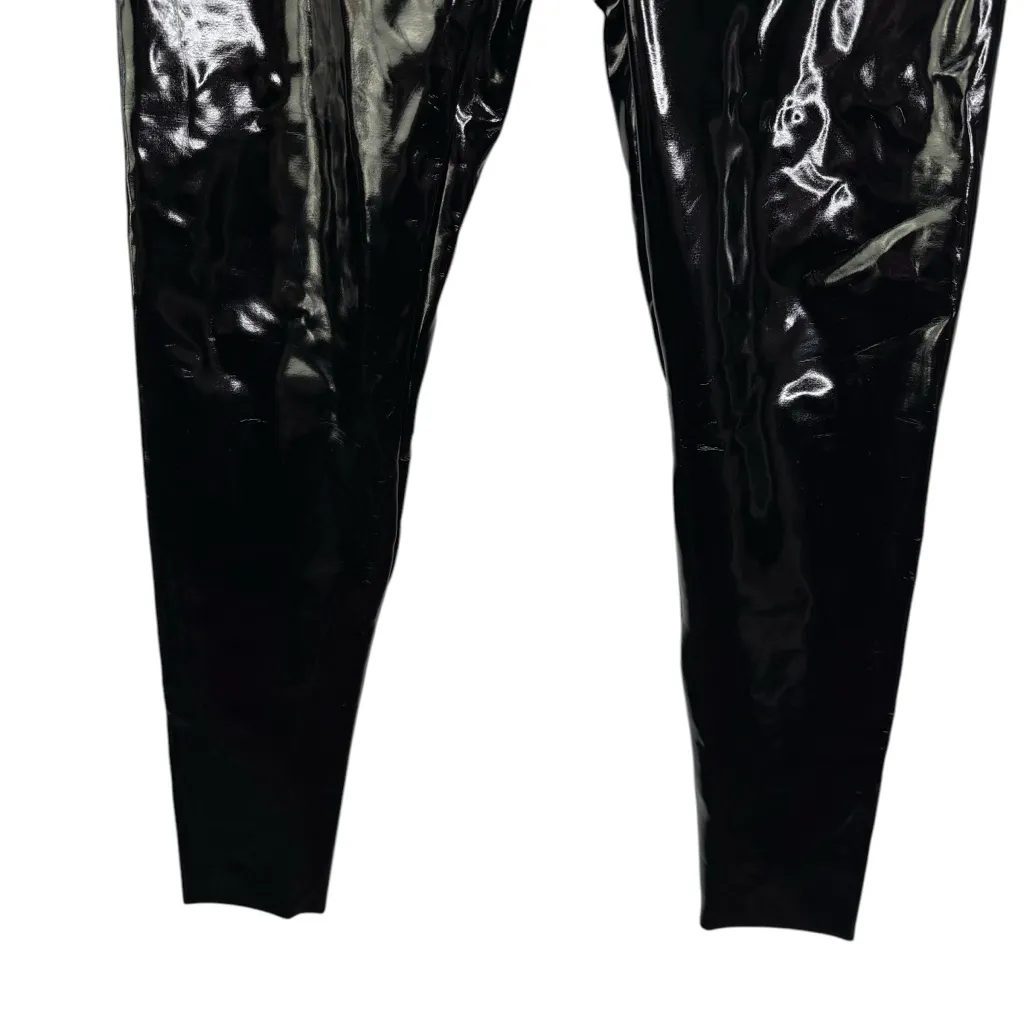 COMMANDO‎ Faux Patent Leather Legging Shiny Raw Hem Compression Fitted Small S - Image 4