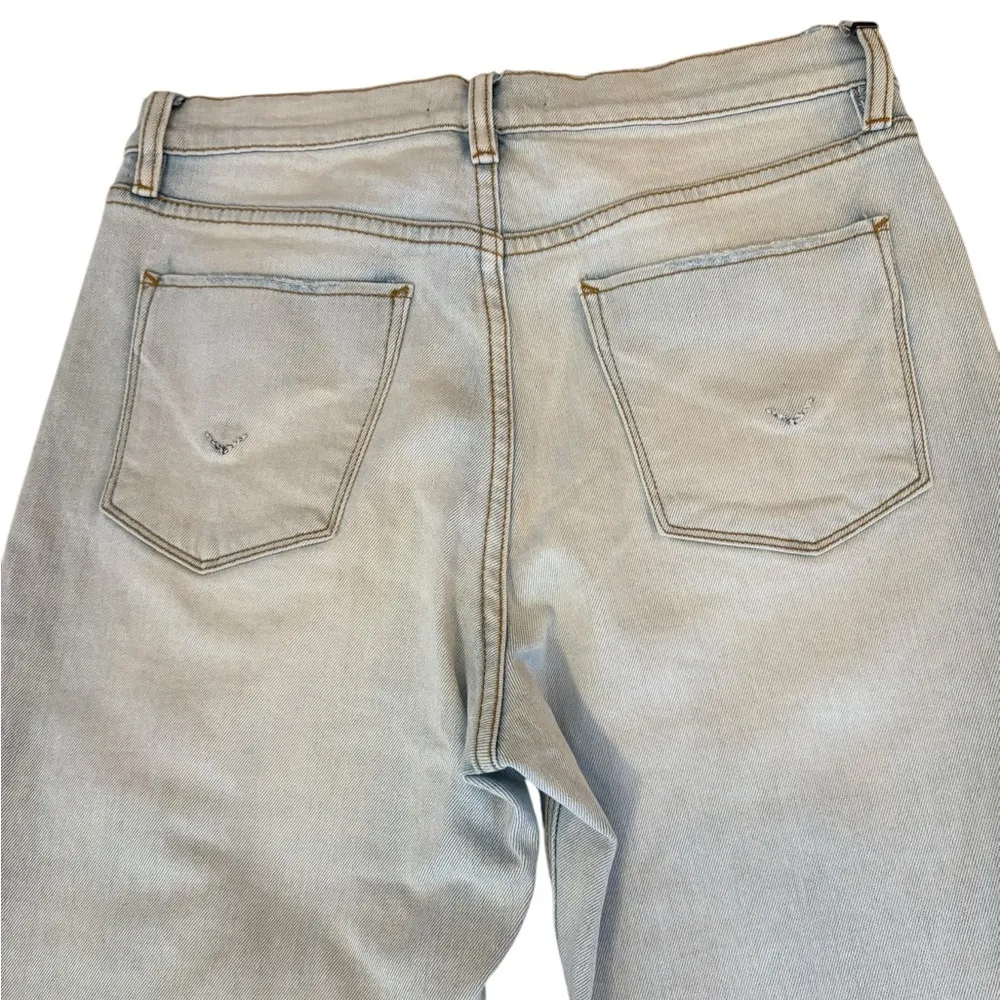 Hudson Holly Straight Leg Jeans High Waist Light Wash Frayed Hem Womens Size 27 - Image 4