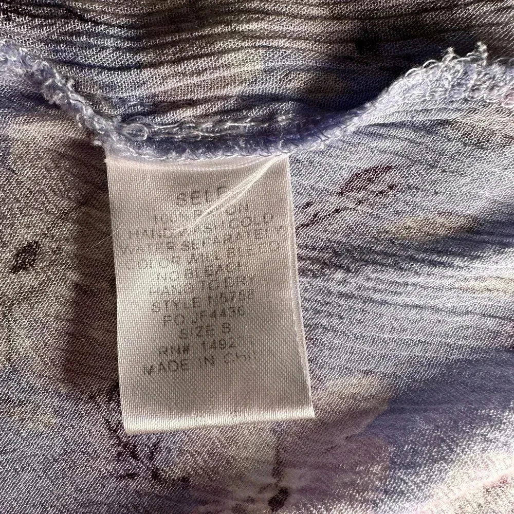 Kori light bluish purple Kara floral long sleeve blouse size S - Image 6