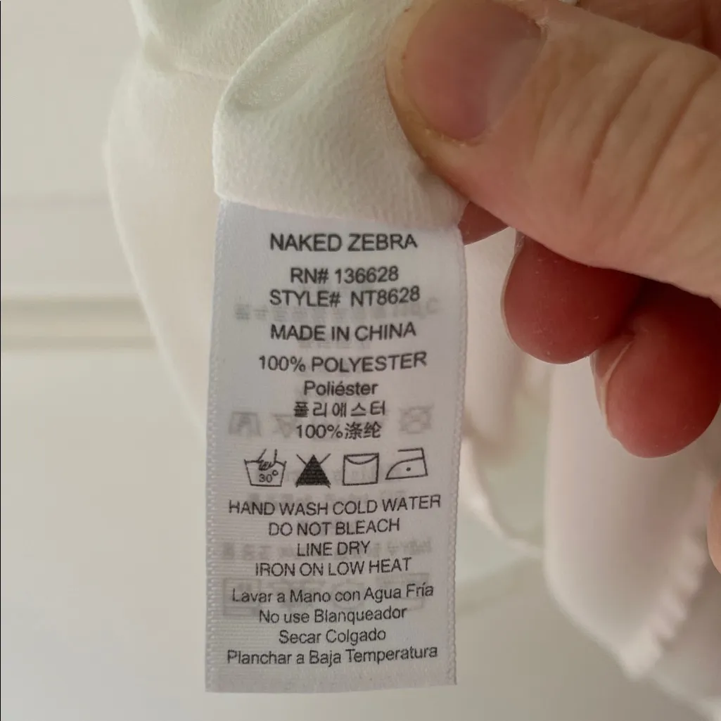 Naked Zebra White Button-Down Tank Top - Image 8