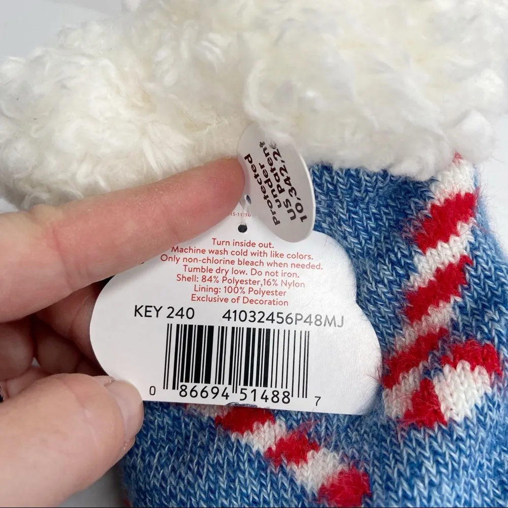 NWT Fuzzy Babba Christmas Dog Santa Claus Grippy Bottom Tall Slipper Socks - Image 4