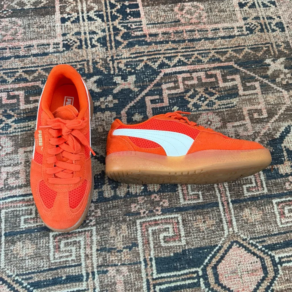 Puma Women's Palermo Bright Red Orange LaModa Vintage Sneaker 7.5 - Image 5