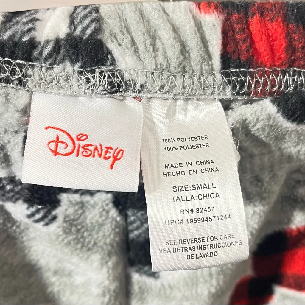 Disney Mickey Head Gray Fleece Pajama Pants Size Small - Image 4