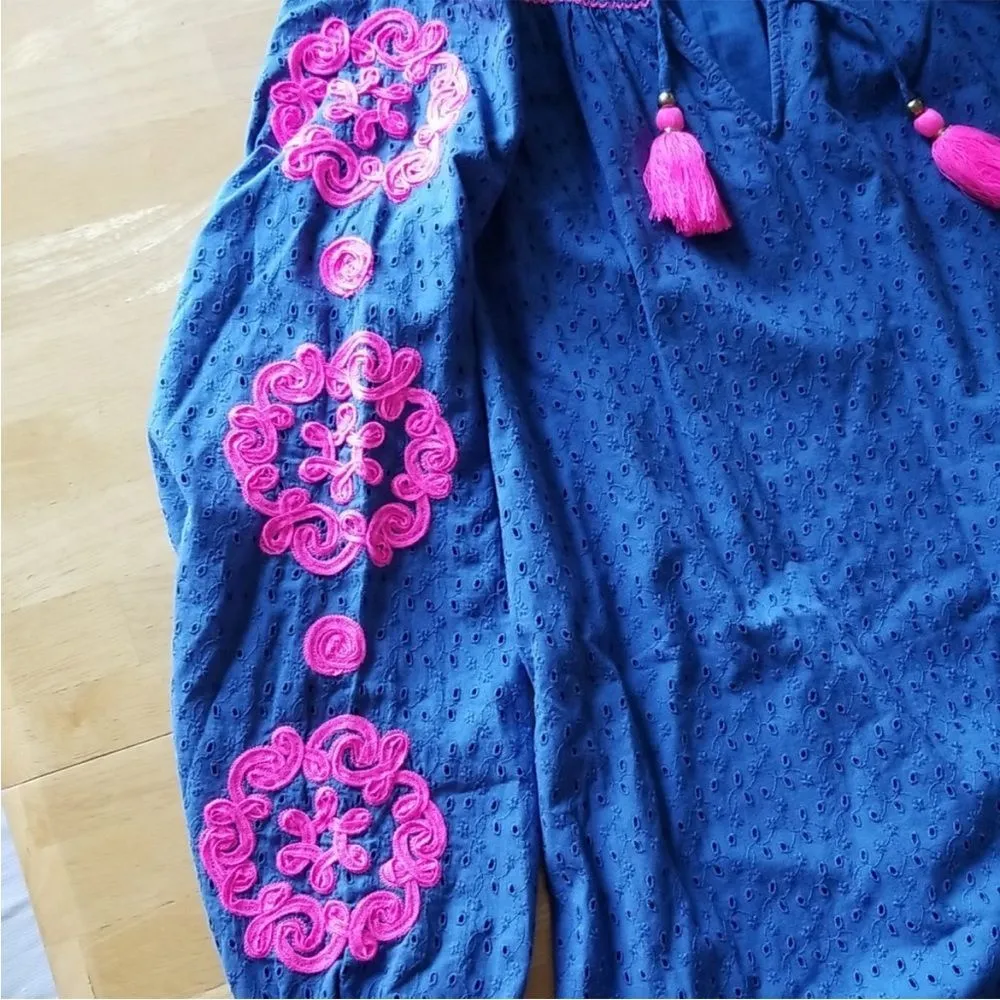 Lilly Pulitzer Lucee Dress, Oyster Bay Navy Bayside Eyelet, Size S Small - Image 8