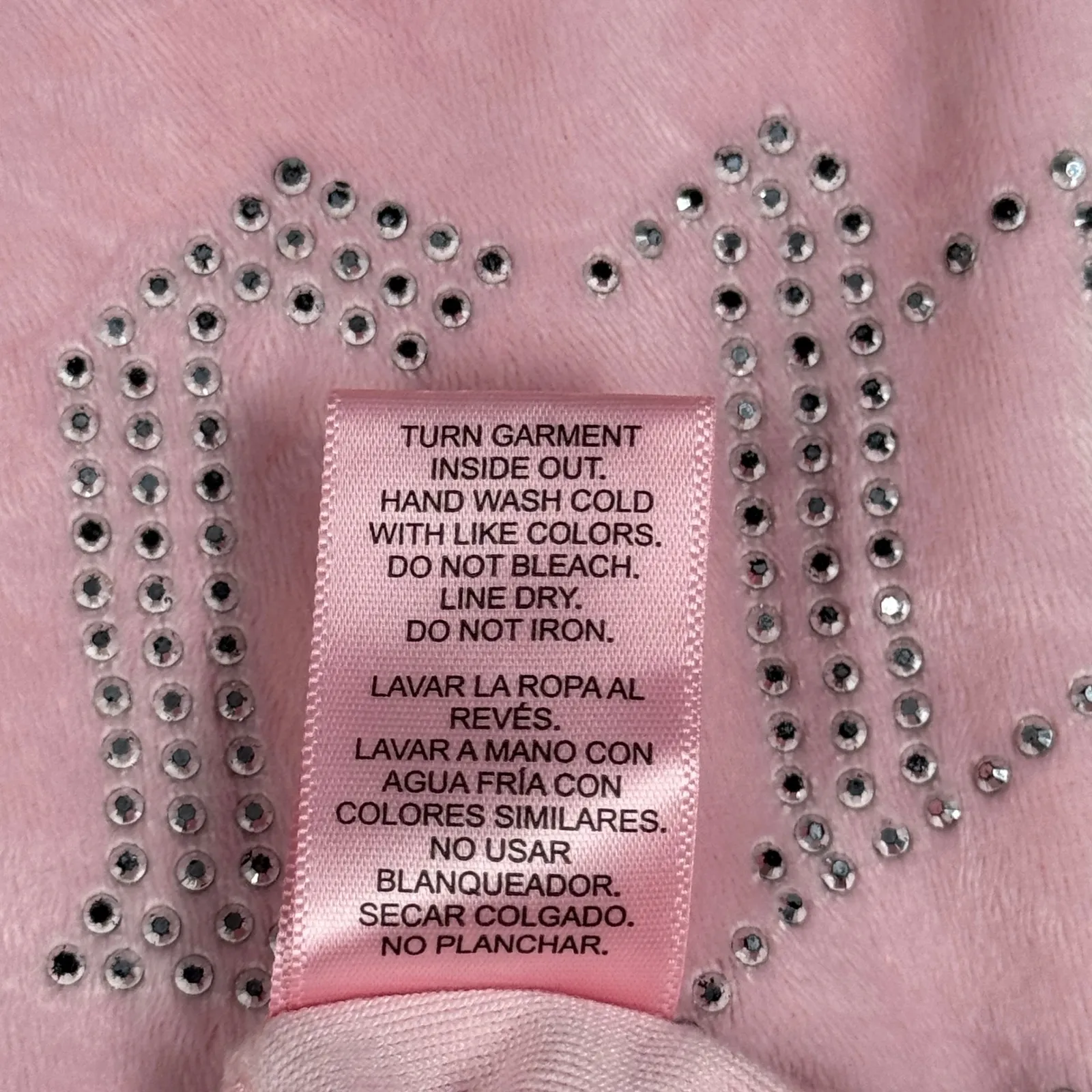 Juicy Couture Tank Top Pink Rhinestone Juicy Velour XL Sleepwear‎ Sleeveless Y2K - Image 7