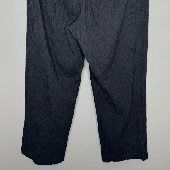 Mara Hoffman Pippy Crinkled Organic Cotton Wide Leg Pants Black Size Large - Image 10
