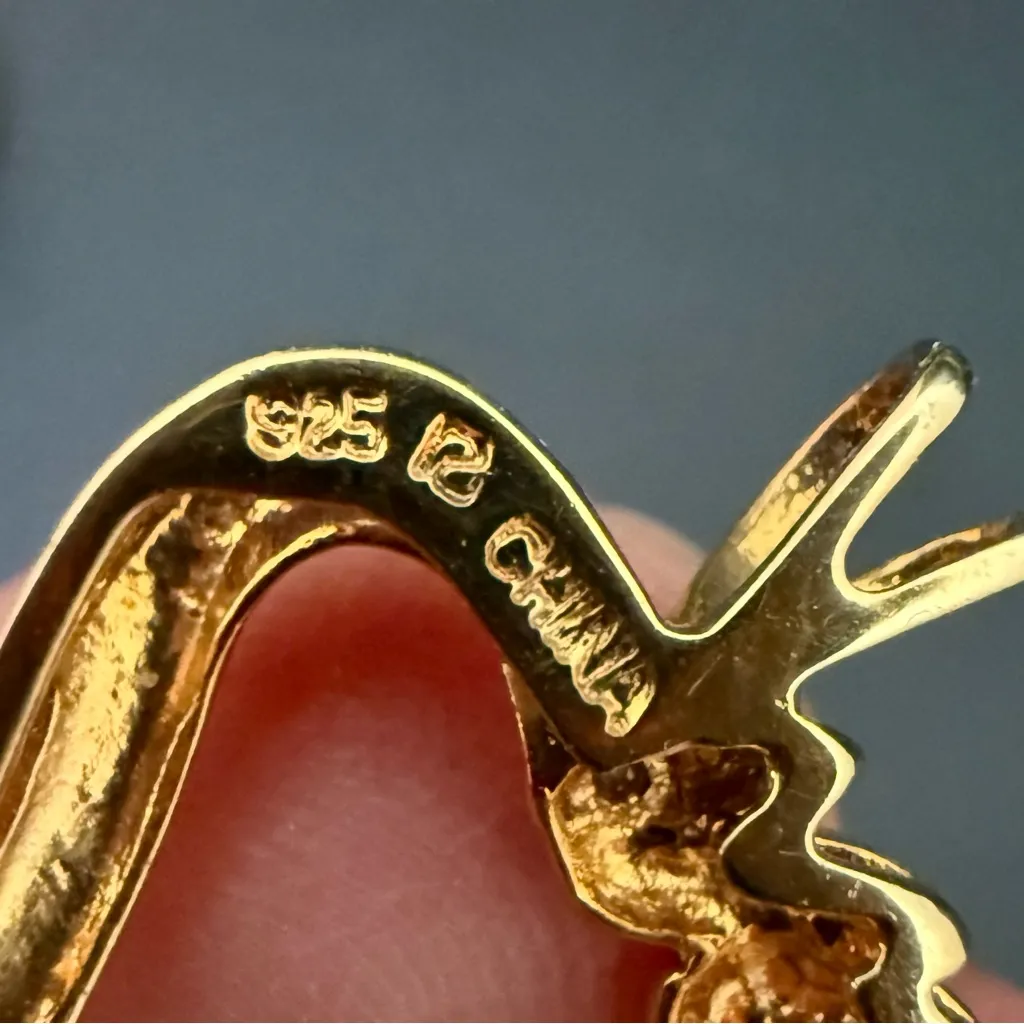 Ross Simons 925 Gold Over Sterling Silver Vermeil Diamond Illusion Heart Pendant - Image 10