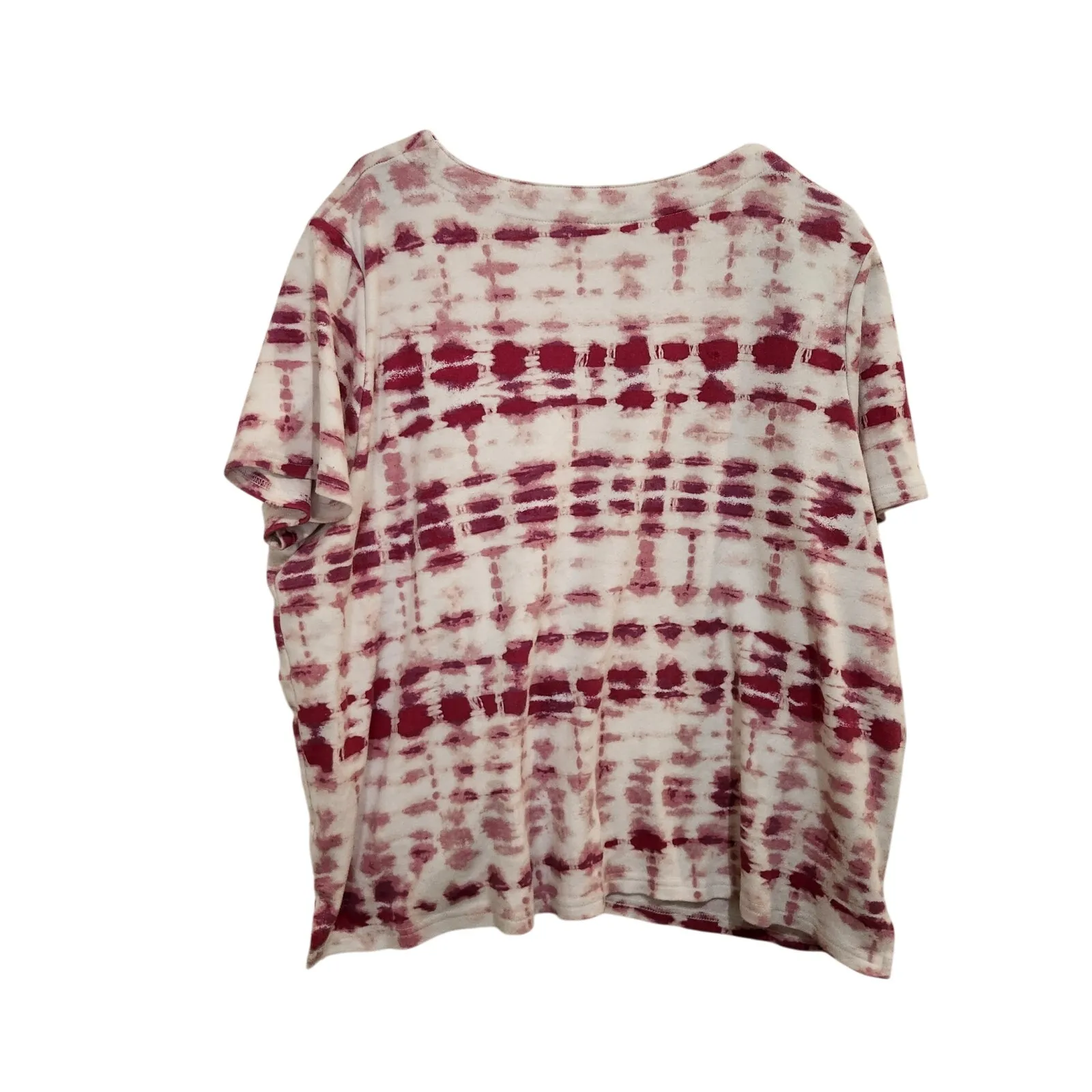 Woman Within Pink Tie-Dye Short Sleeve V-Neck T-Shirt Casual Top Size 1X 22/24 - Image 2