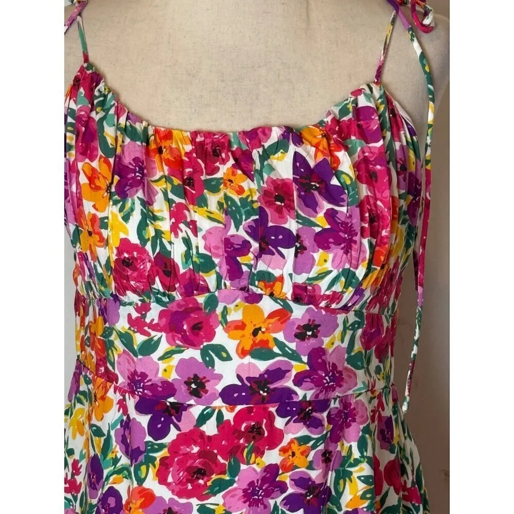 Showpo Dress Women 8 Pink Packed Floral Print Monaco‎ Midi Boho Cottagecore - Image 9