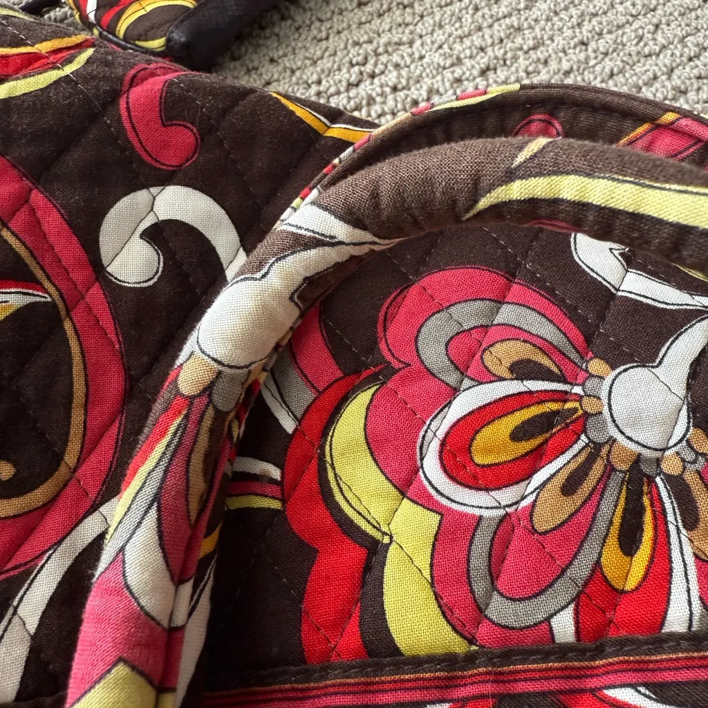 Vera Bradley Retired Puccini Red and Yellow Floral Shoulder Bag and Wallet - Image 11