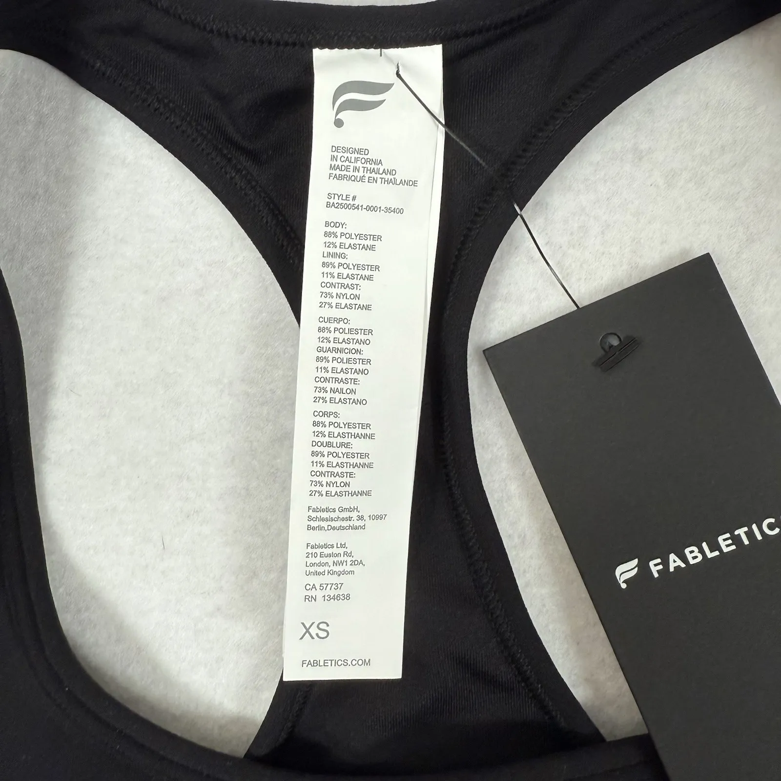 Fabletics Essential Sports Bra Womens Size XS‎ Black Athletic Activewear New - Image 5